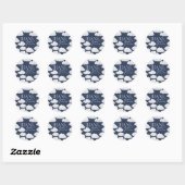 Navy Blue Bedankt Cloud Nine Modern Minimal Ronde Sticker (Vel)