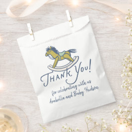 Navy Blue Bedankt Wiegje Rocking Horse Baby Shower Bedankzakje