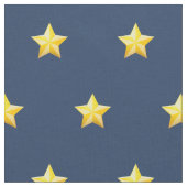 Navy Blue bedrukte stof met Nautical Gold Stars (Close Up)
