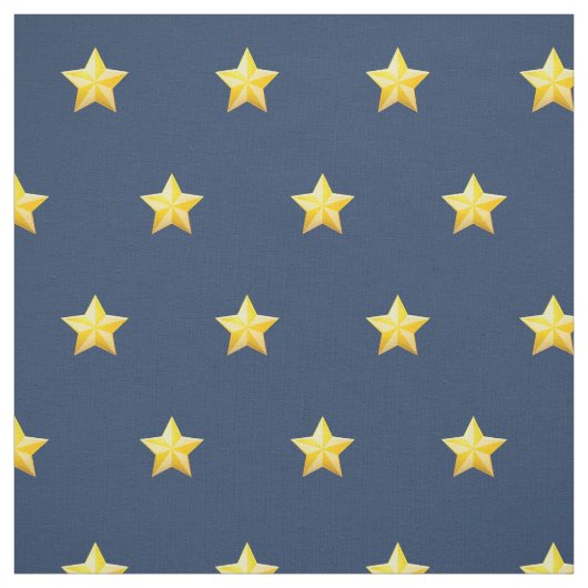 Navy Blue bedrukte stof met Nautical Gold Stars (Swatch)