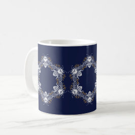 Navy Blue Bee Circle Koffiemok