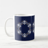 Navy Blue Bee Circle Koffiemok (Links)