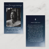 Navy Blue begrafenis gebed foto kaart Visitekaartje (Voorkant / Achterkant)