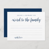 Navy Blue, begrafenisdienst, Deel een Kaart (Voorkant / Achterkant)