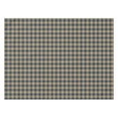 Navy Blue Beige Buffalo Plaid Rustiek Feestelijk Tafelkleed (Voorkant (Horizontaal))