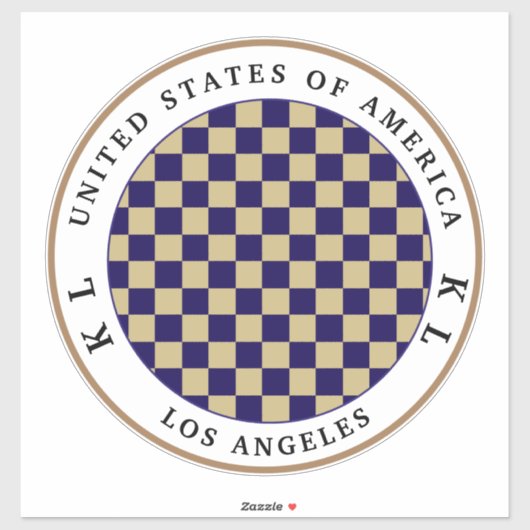 Navy Blue, Beige Checkerboard for Vacation Sticker (Vel)