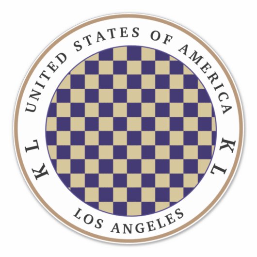 Navy Blue, Beige Checkerboard for Vacation Sticker (Voorkant)