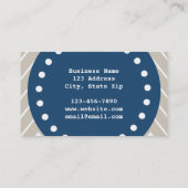 Navy Blue, Beige Chevron Pattern | Uw monogram Visitekaartje (Achterkant)