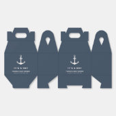 Navy Blue Beige Nautisch Anker Baby shower Bedankdoosjes (Ongevouwen)