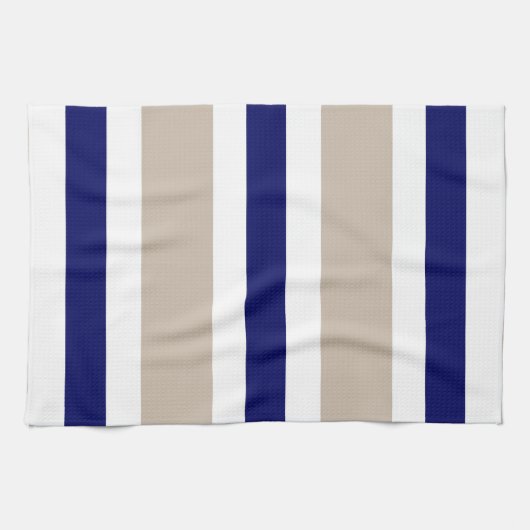 Navy Blue Beige & White Kitchen Towel Gift Theedoek (Horizontaal)
