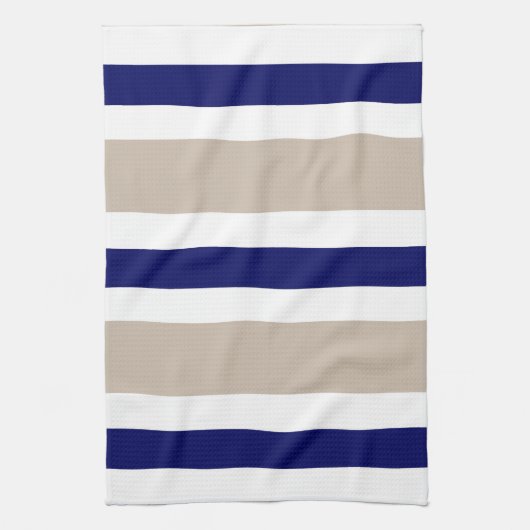 Navy Blue Beige & White Kitchen Towel Gift Theedoek (Verticaal)