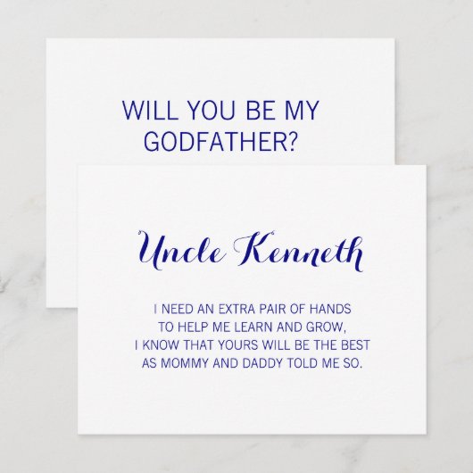 Navy Blue, ben jij mijn godvaders voorstel? Kaart (Voorkant / Achterkant)