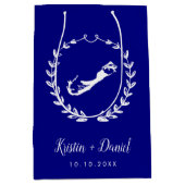 Navy Blue Bermuda Map Wedding Welcome Swag Medium Cadeauzakje (Voorkant)