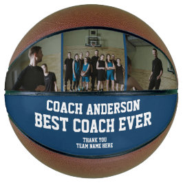 Navy Blue Best Coach Ever Sports Thank You Team Basketbal