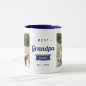 Navy Blue Best Grandpa Ever Grandfather Foto Mok (Midden)