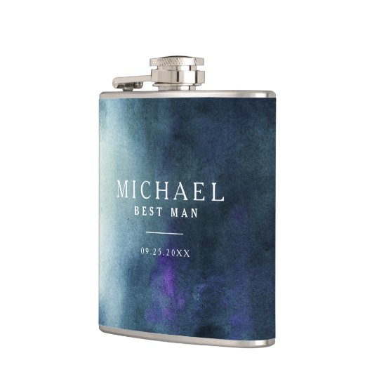 Navy Blue Best Man Wedding Heupfles (Links)