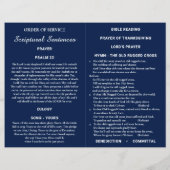 Navy Blue Bi-fold Custom Photo Funeral Programma Flyer (Achterkant)