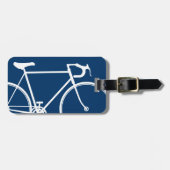 Navy Blue Bicycle Travel Bag Label Sjabloon Bagagelabel (Voorkant horizontaal)