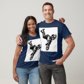 Navy Blue Biker Pop Art Motivatie T-shirt (Unisex)