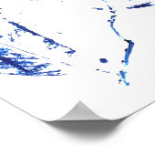 Navy Blue Birch Leaves plant Print 1 (Hoek)