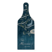 Navy Blue Bird Achternaam Snijplank (Voorkant)