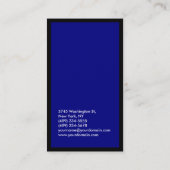 Navy Blue Black Border Verticaal Visitekaartje (Achterkant)