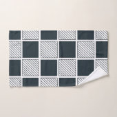 Navy Blue Black en White Checkerboard Pattern Bad Handdoek (Handdoek)