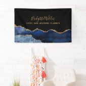 Navy Blue Black Gold Foil Agate Event Planner Spandoek (Insitu)