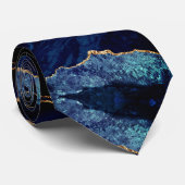 Navy Blue Black Gold Glitter Neck Tie Stropdas (Opgerold)