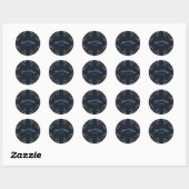 Navy Blue Black Grey Rozen Gothic Wedding Ronde Sticker (Vel)