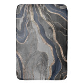 Navy Blue Black marmer Agate Gold Glitter Glam #1 Badmat (Voorkant Verticaal)