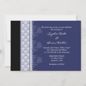 Navy Blue Black Modern Magnetic Wedding Invitation Magnetische Uitnodiging (Voorkant)