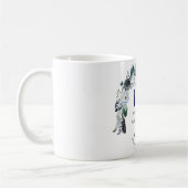 Navy Blue Black White Floral 100th Birthday Gift Koffiemok (Links)