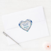Navy Blue + Blauwgroen Save the Date Sticker (Envelop)