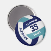 Navy Blue blauwgroen volleybal team geschenken Magneet (Voorkant / Achterkant)