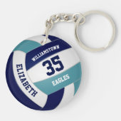 Navy Blue blauwgroen volleybal team geschenken Sleutelhanger (Achterkant)
