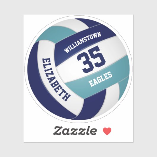 Navy Blue blauwgroen volleybal team geschenken Sticker (Vel)