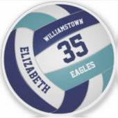 Navy Blue blauwgroen volleybal team geschenken Sticker (Voorkant)
