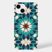 Navy Blue Blauwgroen witte marmer Marokkaanse moza Case-Mate iPhone Case (Achterkant)