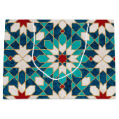 Navy Blue Blauwgroen witte marmer Marokkaanse moza Groot Cadeauzakje (Voorkant)