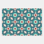 Navy Blue Blauwgroen witte marmer Marokkaanse moza Inpakpapier Vel (Voorkant 3)