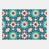 Navy Blue Blauwgroen witte marmer Marokkaanse moza Inpakpapier Vel (Voorkant)