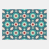 Navy Blue Blauwgroen witte marmer Marokkaanse moza Inpakpapier Vel (Voorkant 2)