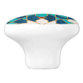 Navy Blue Blauwgroen witte marmer Marokkaanse moza Keramische Knop (Zijkant)