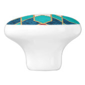 Navy Blue Blauwgroen witte marmer Marokkaanse moza Keramische Knop (Zijkant)