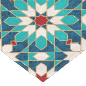 Navy Blue Blauwgroen witte marmer Marokkaanse moza Korte Tafelloper (Hoek)