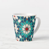 Navy Blue Blauwgroen witte marmer Marokkaanse moza Latte Mok (Rechterhoek)