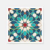 Navy Blue Blauwgroen witte marmer Marokkaanse moza Servet (Voorkant)