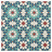 Navy Blue Blauwgroen witte marmer Marokkaanse moza Stof (Swatch)