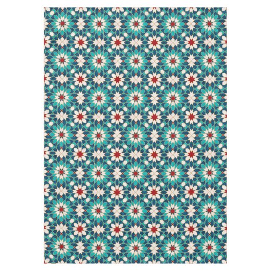 Navy Blue Blauwgroen witte marmer Marokkaanse moza Tafelkleed (Voorkant)